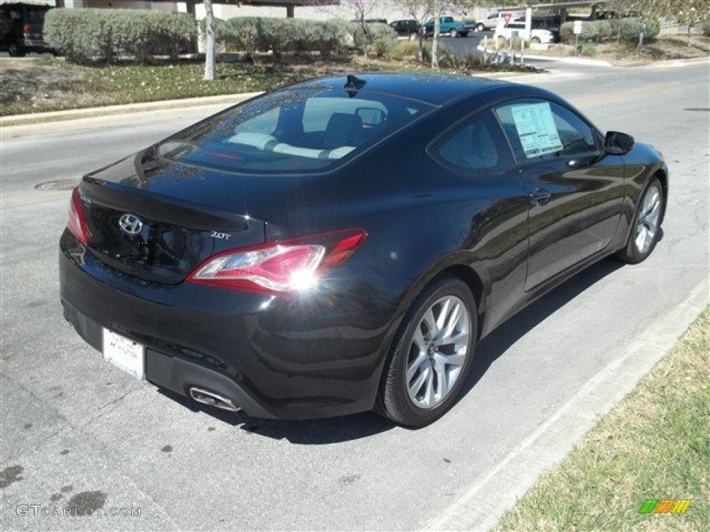 2013 Genesis Coupe 2.0T Premium - Black Noir Pearl / Gray Leather/Gray Cloth photo #4