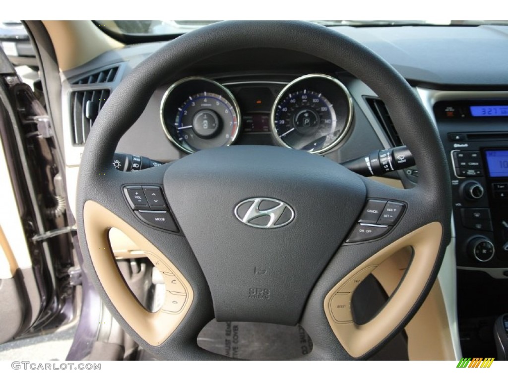 2011 Hyundai Sonata GLS Camel Steering Wheel Photo #78476984