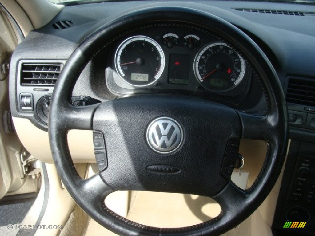 2004 Volkswagen Jetta GLS Sedan Beige Steering Wheel Photo #78478742