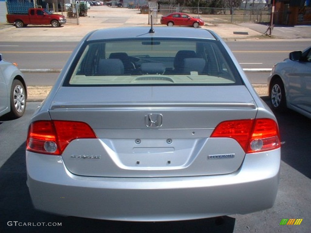 2007 Civic Hybrid Sedan - Alabaster Silver Metallic / Blue photo #5