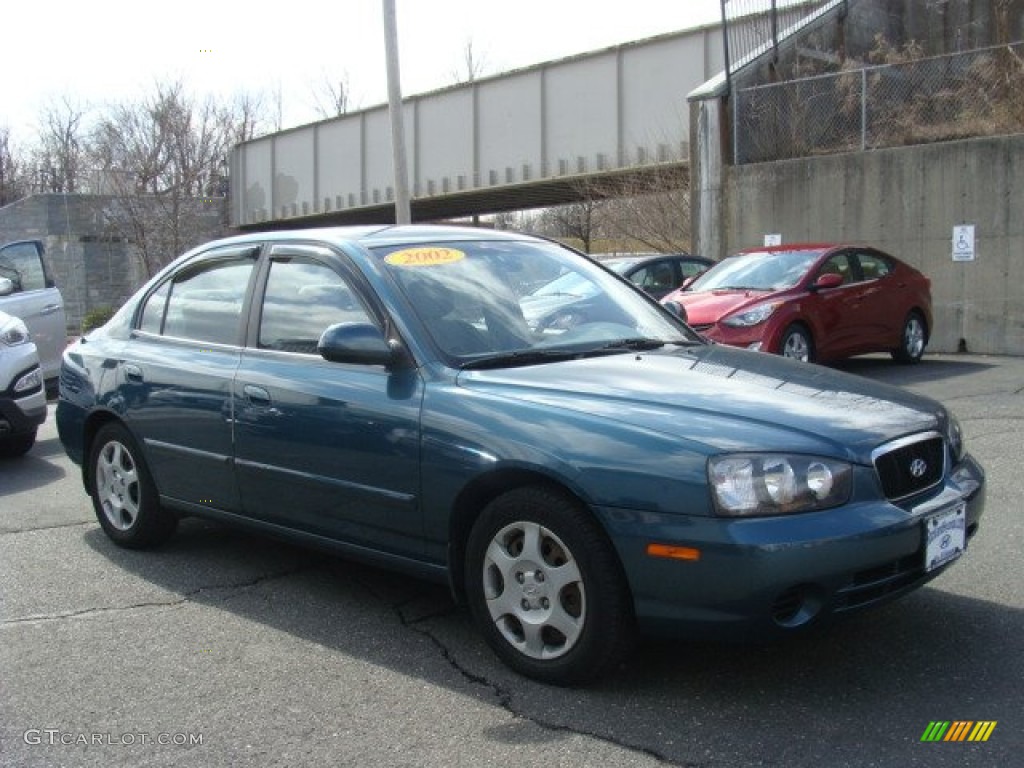2002 Elantra GLS Sedan - Light Ocean Blue / Beige photo #3