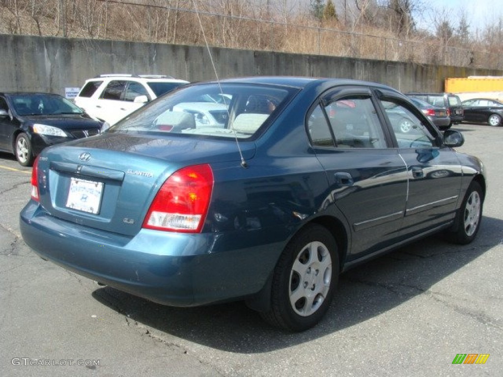 2002 Elantra GLS Sedan - Light Ocean Blue / Beige photo #4