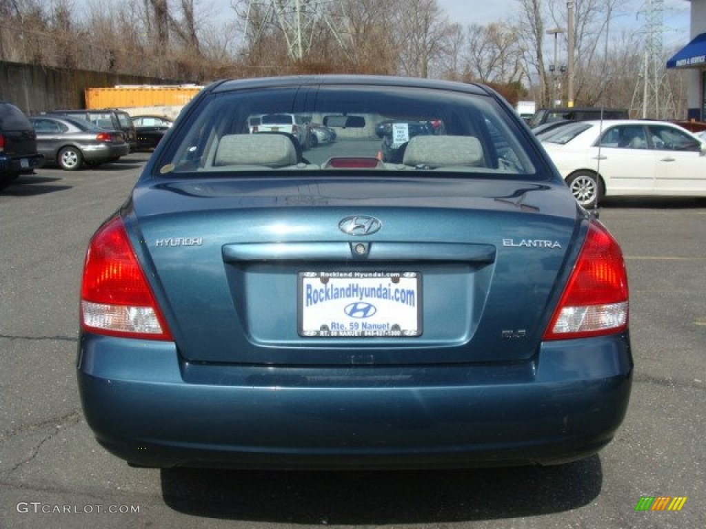 2002 Elantra GLS Sedan - Light Ocean Blue / Beige photo #5
