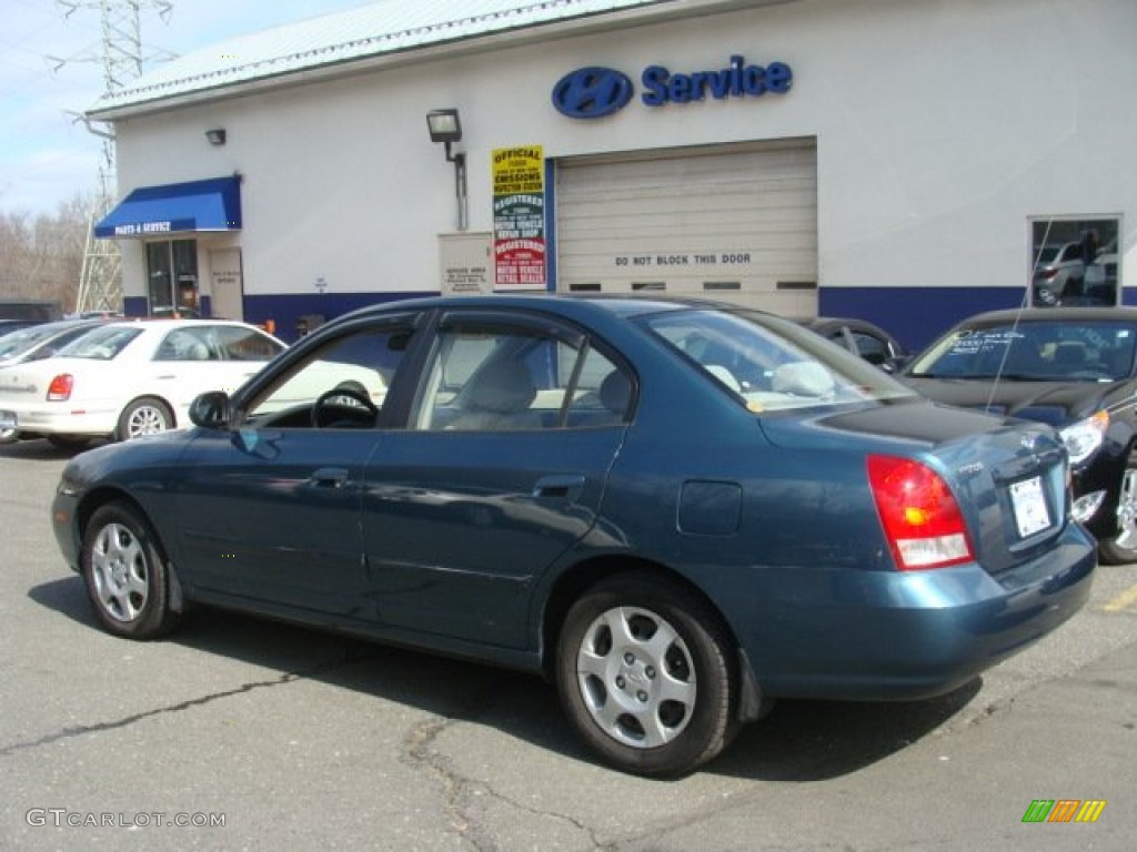 2002 Elantra GLS Sedan - Light Ocean Blue / Beige photo #6