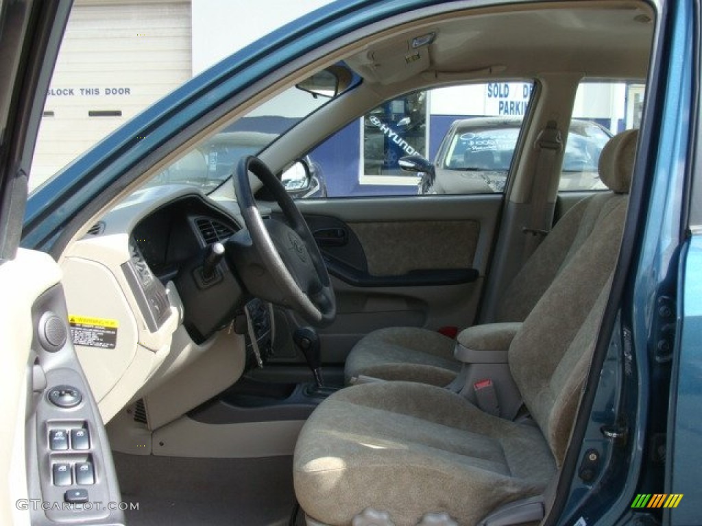 2002 Elantra GLS Sedan - Light Ocean Blue / Beige photo #10