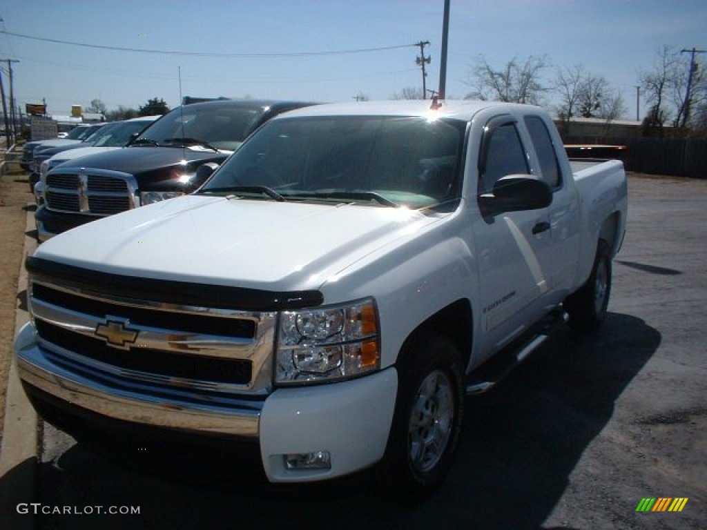 2007 Silverado 1500 LT Extended Cab - Summit White / Ebony Black photo #1