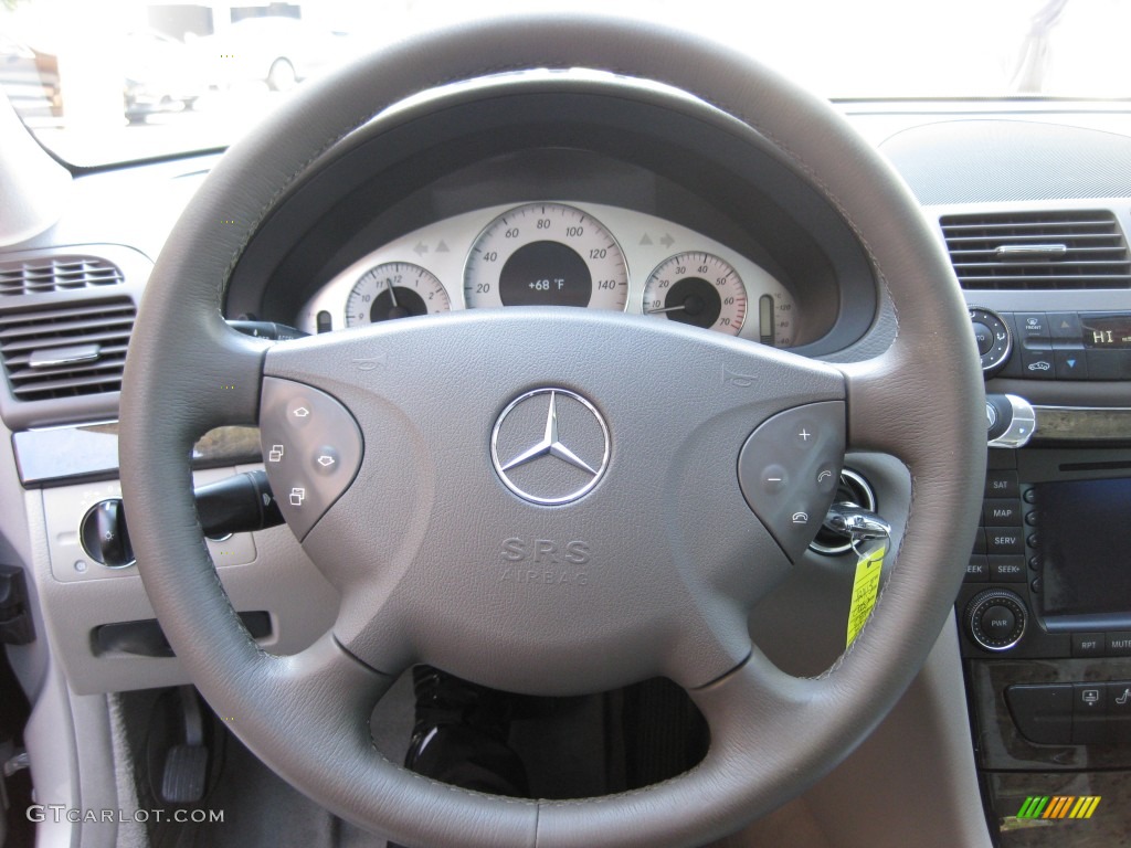 2005 Mercedes-Benz E 500 Sedan Ash Steering Wheel Photo #78481701