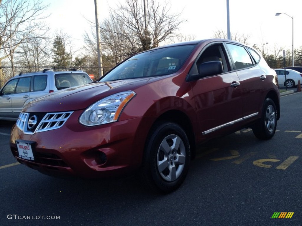 2012 Rogue S AWD - Cayenne Red / Gray photo #1