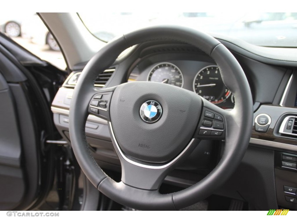 2013 BMW 7 Series 750i xDrive Sedan Black Steering Wheel Photo #78483272