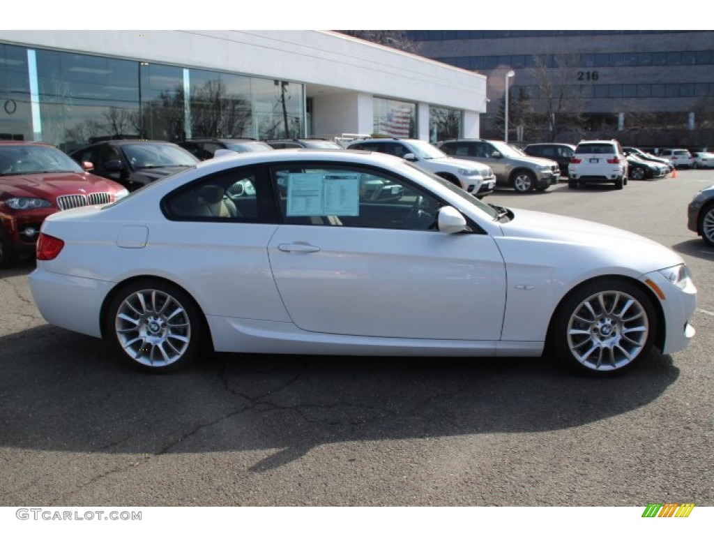 2012 3 Series 328i Coupe - Mineral White Metallic / Saddle Brown photo #4