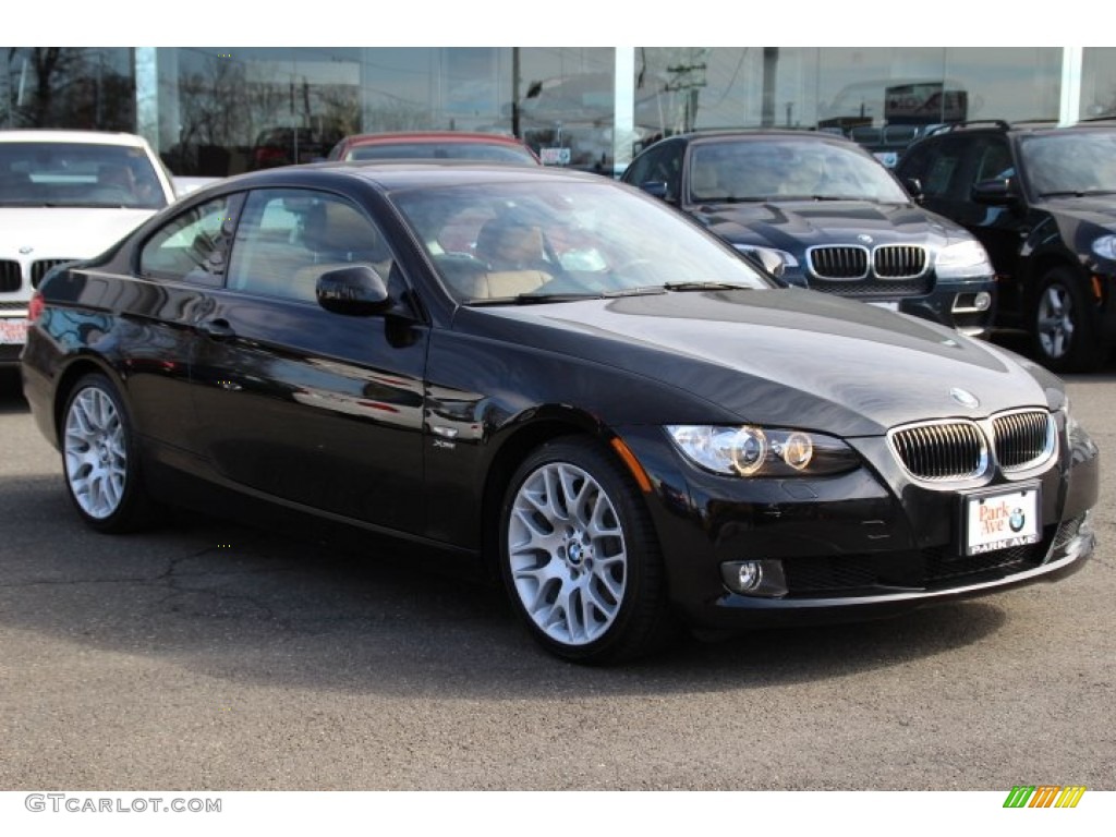 2010 3 Series 328i xDrive Coupe - Black Sapphire Metallic / Saddle Brown Dakota Leather photo #3