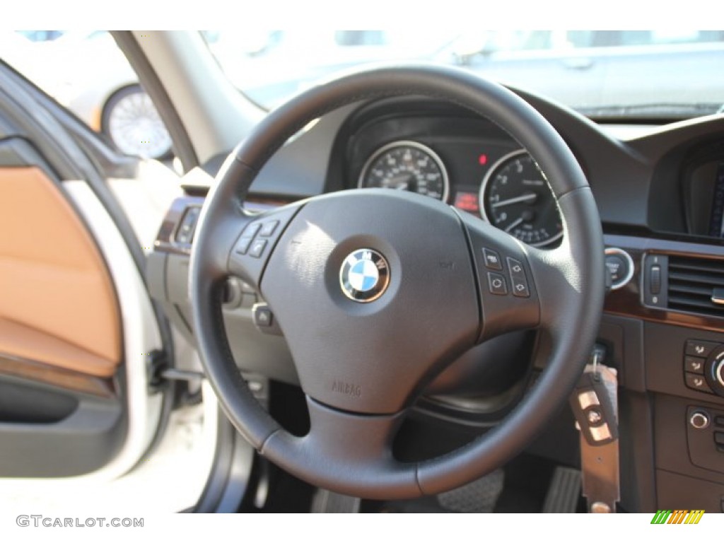 2011 BMW 3 Series 328i xDrive Sedan Saddle Brown Dakota Leather Steering Wheel Photo #78485529