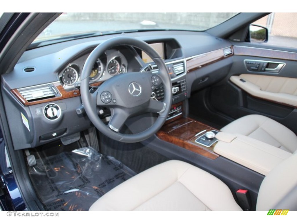 Almond/Black Interior 2012 Mercedes-Benz E 350 4Matic Sedan Photo #78485957