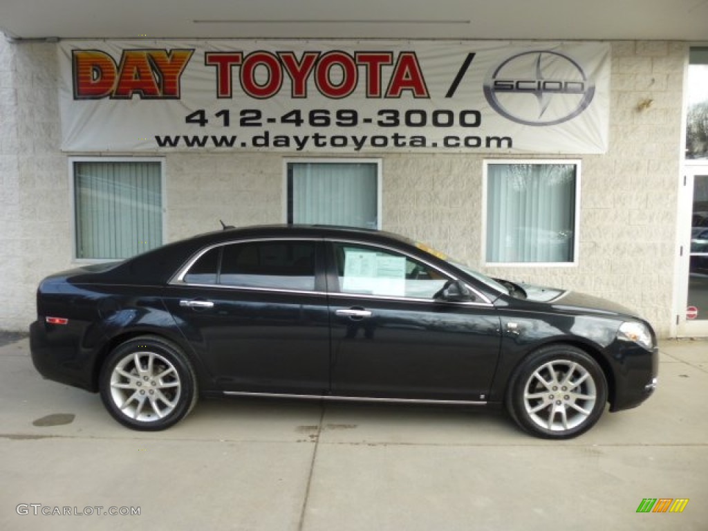 2008 Malibu LTZ Sedan - Black Granite Metallic / Ebony/Brick Red photo #1