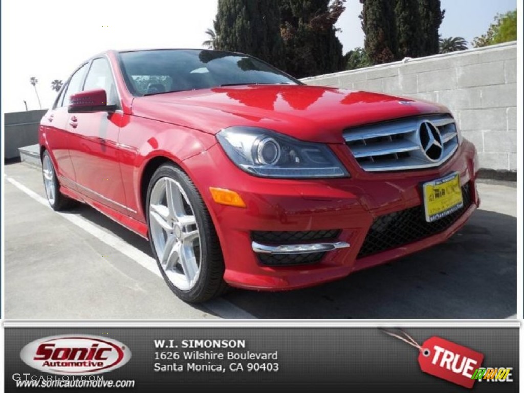 2013 C 250 Sport - Mars Red / Black photo #1