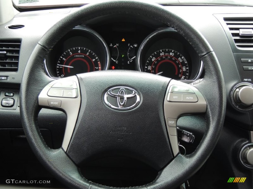 2010 Toyota Highlander SE 4WD Black Steering Wheel Photo #78491133