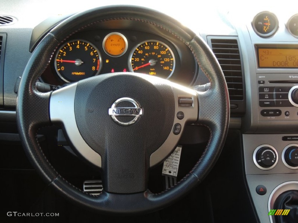2008 Nissan Sentra SE-R Spec V SE-R Charcoal Steering Wheel Photo #78491801