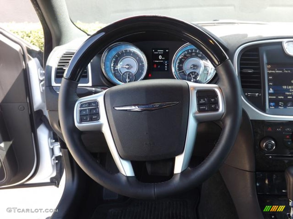 2012 Chrysler 300 C AWD Black Steering Wheel Photo #78494381