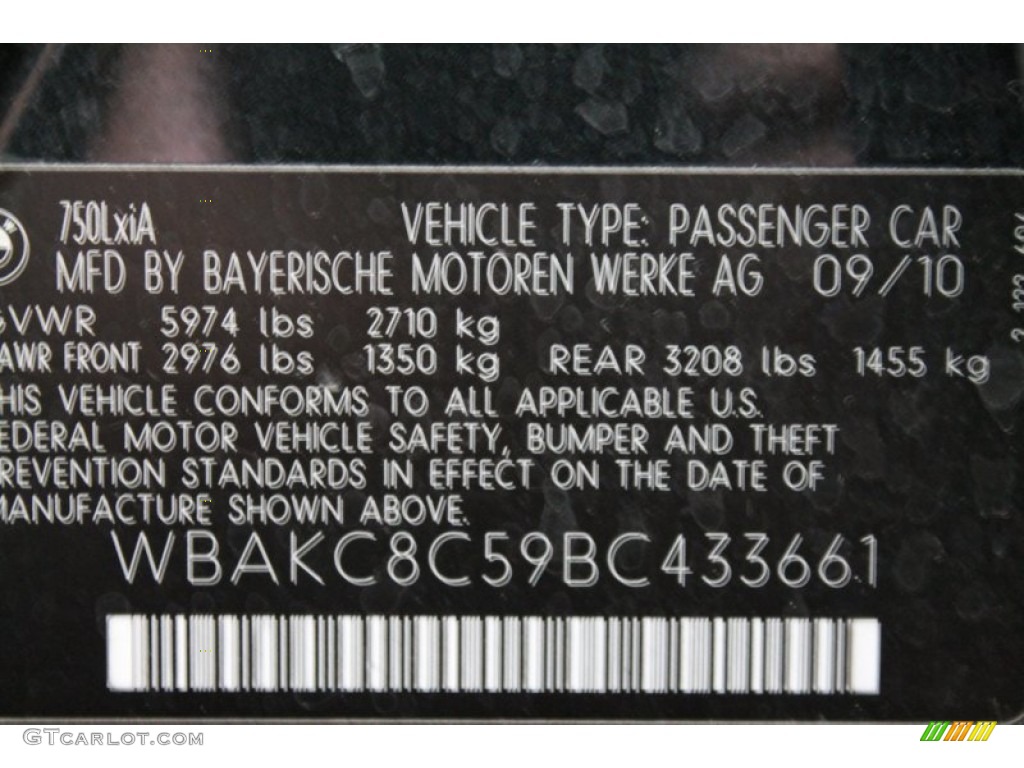 2011 7 Series 750Li xDrive Sedan - Black Sapphire Metallic / Black photo #16
