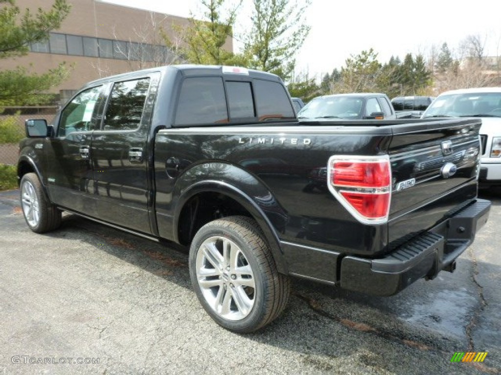 2013 F150 Limited SuperCrew 4x4 - Tuxedo Black Metallic / Limited Unique Red Leather photo #4