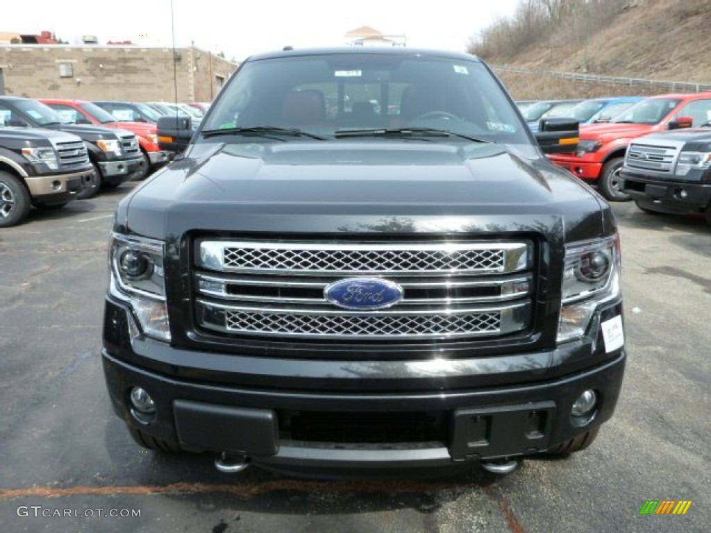 2013 F150 Limited SuperCrew 4x4 - Tuxedo Black Metallic / Limited Unique Red Leather photo #6