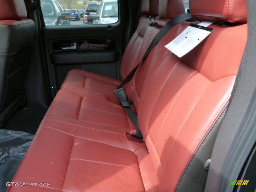 Limited Unique Red Leather Interior 2013 Ford F150 Limited SuperCrew 4x4 Photo #78495727