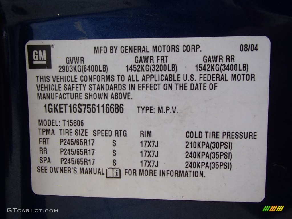 2005 Envoy XL SLT 4x4 - Superior Blue Metallic / Light Gray photo #20