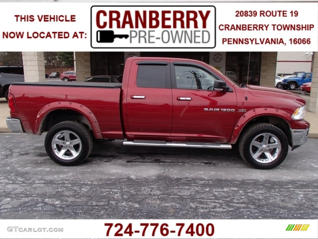 2011 Ram 1500 Big Horn Quad Cab 4x4 - Deep Cherry Red Crystal Pearl / Dark Slate Gray/Medium Graystone photo #1