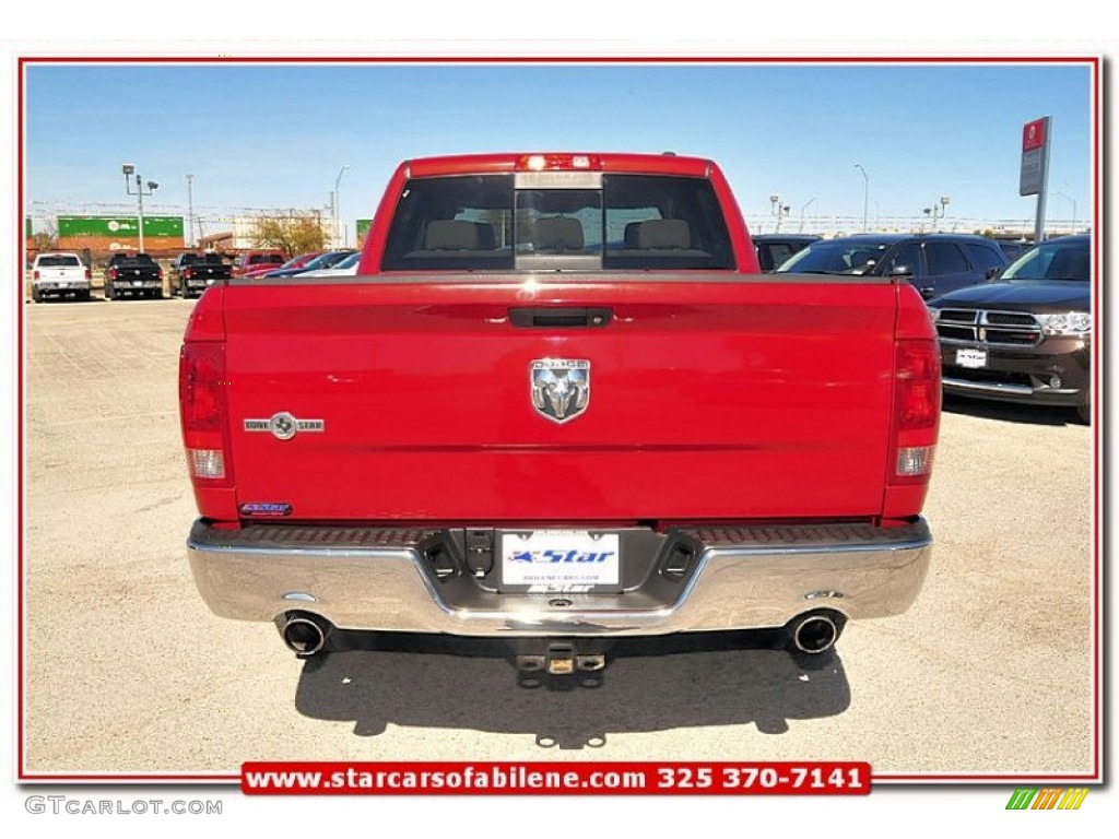 2010 Ram 1500 SLT Crew Cab - Inferno Red Crystal Pearl / Light Pebble Beige/Bark Brown photo #6