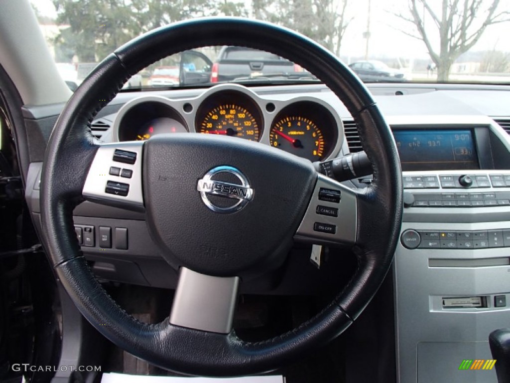 2006 Nissan Maxima 3.5 SE Black Steering Wheel Photo #78501197