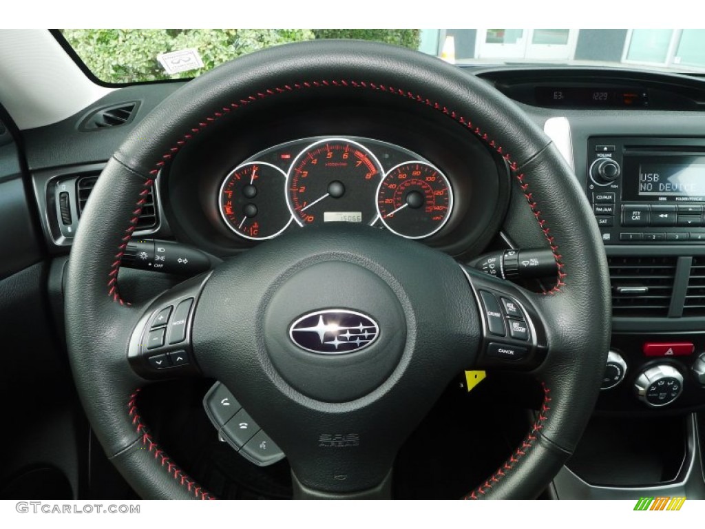 2012 Subaru Impreza WRX 4 Door WRX Carbon Black Steering Wheel Photo #78501971