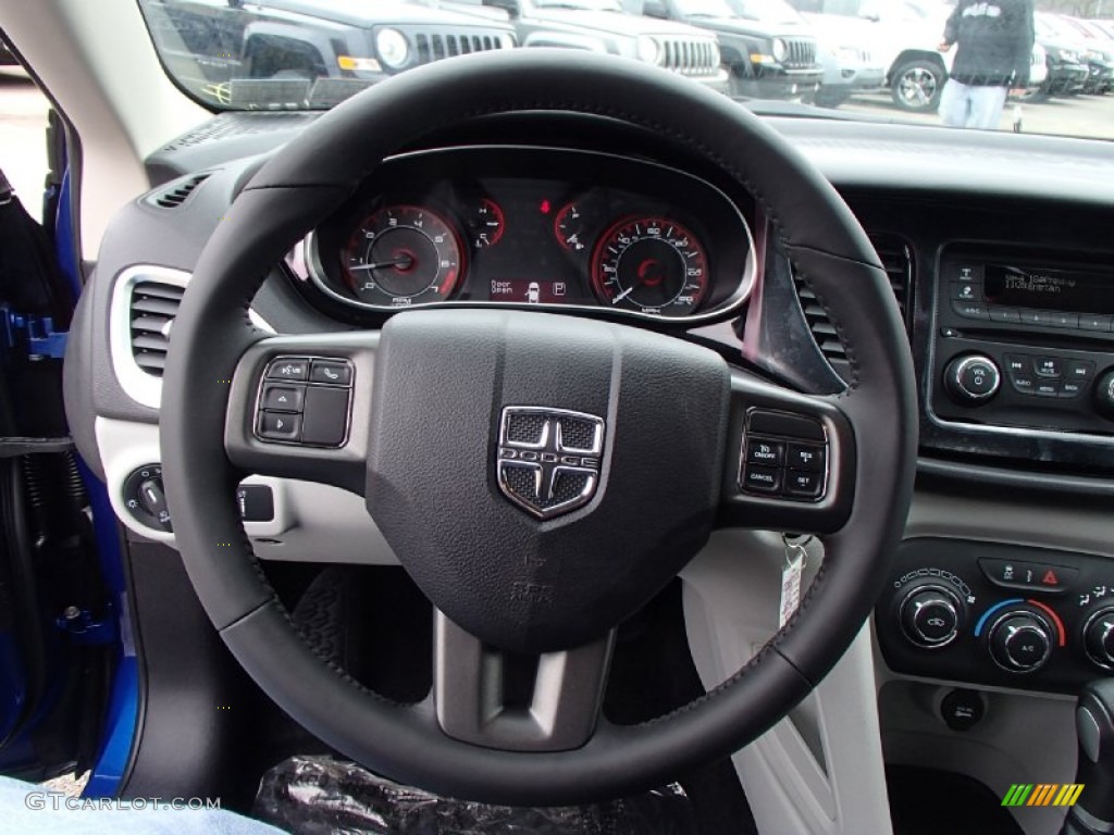 2013 Dodge Dart SXT Black/Light Diesel Gray Steering Wheel Photo #78504527