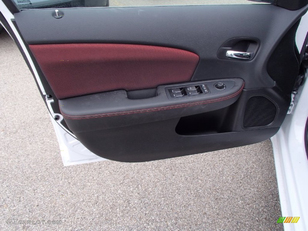 2013 Dodge Avenger SXT Black/Red Door Panel Photo #78505460