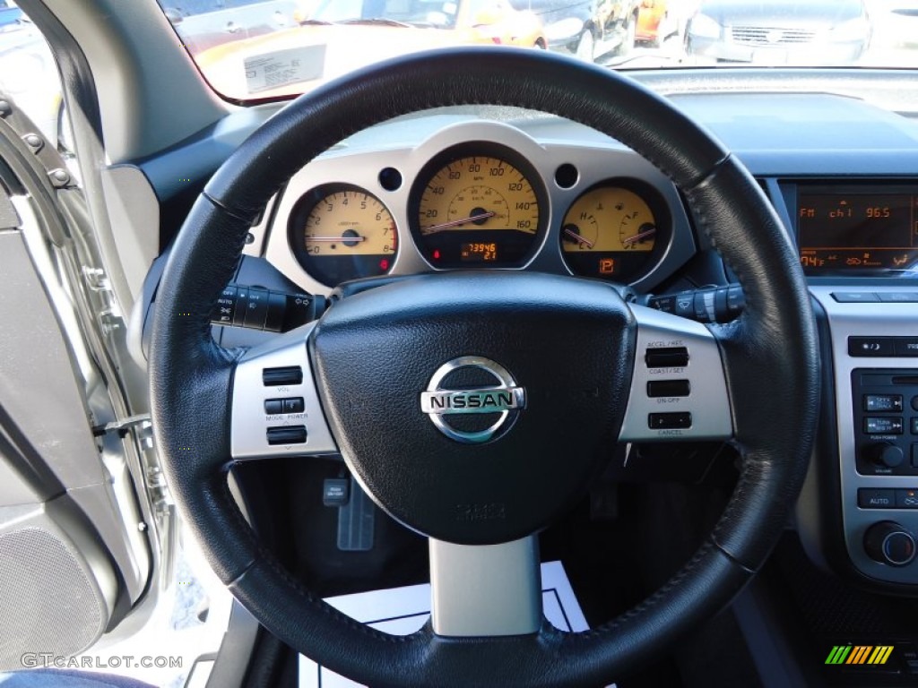 2005 Nissan Murano SL AWD Charcoal Steering Wheel Photo #78505739