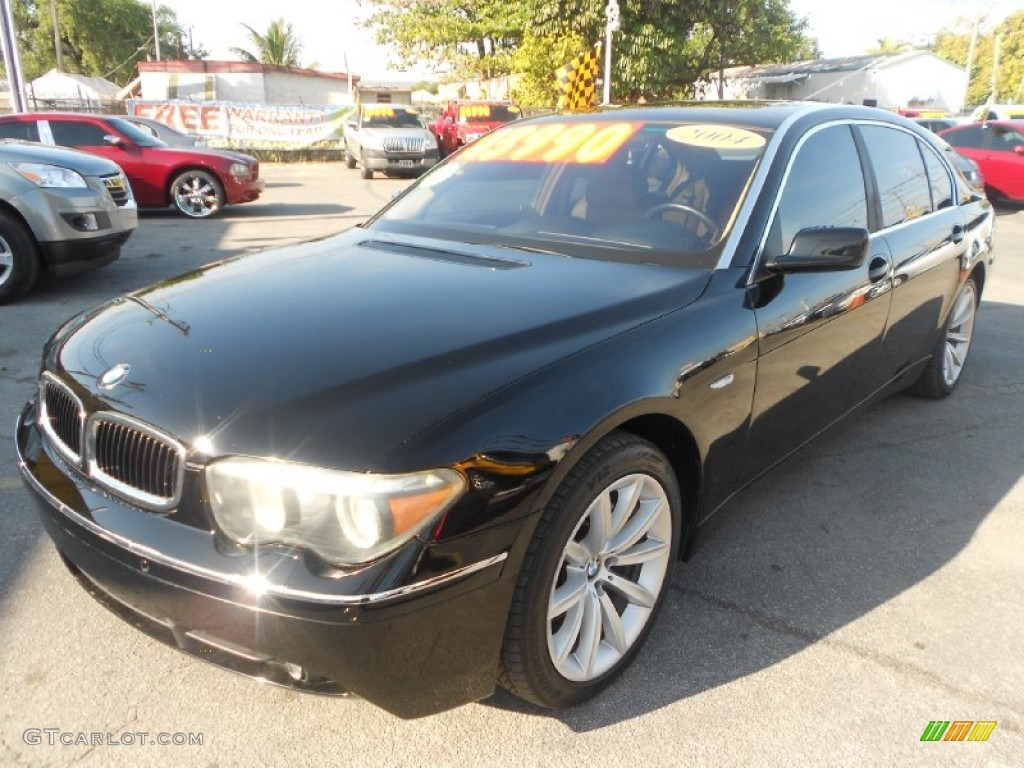 2004 7 Series 745Li Sedan - Jet Black / Black/Natural Brown photo #3