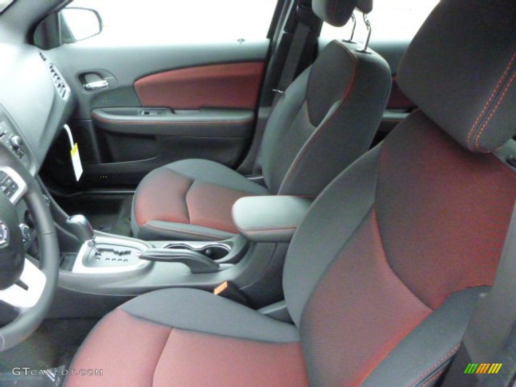 Black/Red Interior 2013 Dodge Avenger SXT V6 Photo #78507146