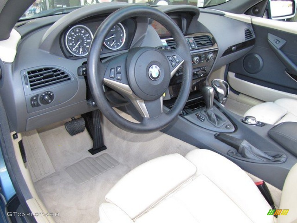 Creme Beige Interior 2004 BMW 6 Series 645i Convertible Photo #78508278