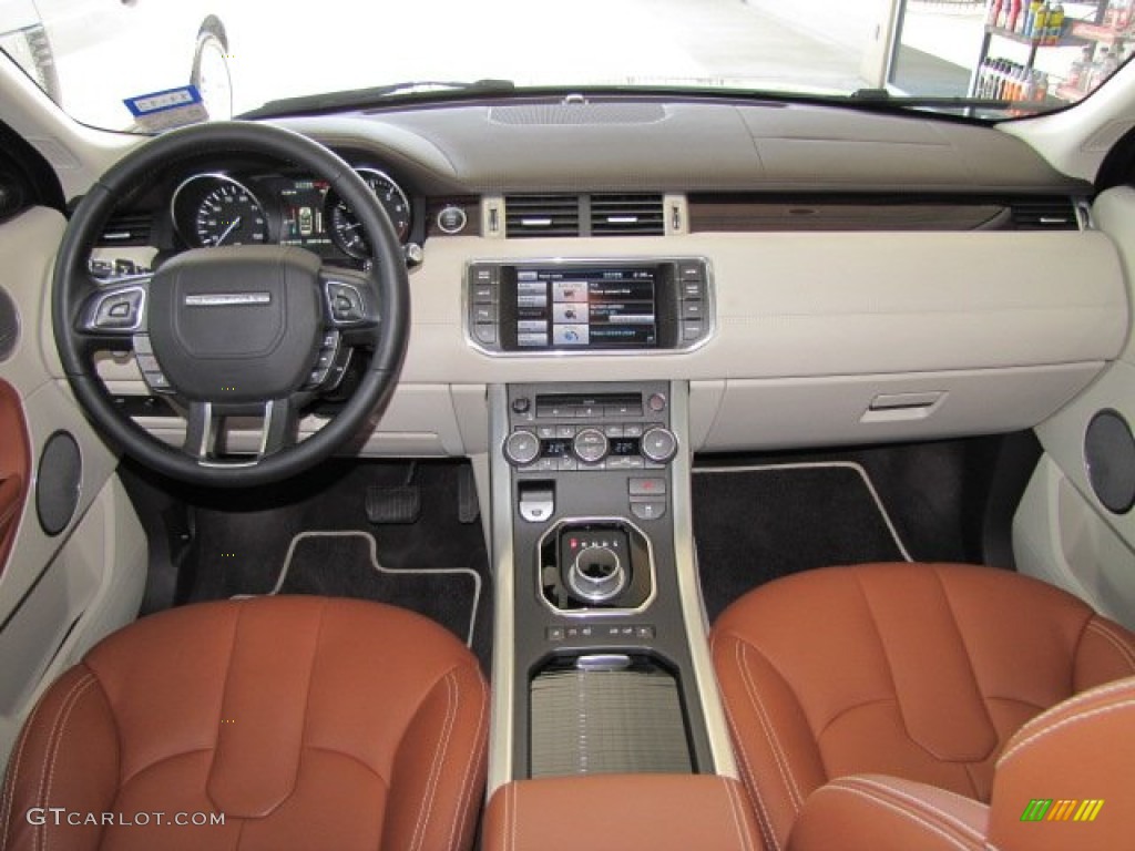 2012 Land Rover Range Rover Evoque Prestige Tan/Ivory/Espresso Dashboard Photo #78509144