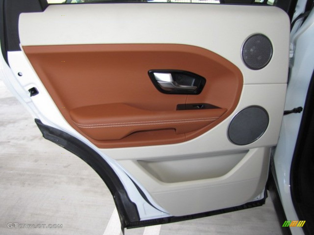 2012 Land Rover Range Rover Evoque Prestige Tan/Ivory/Espresso Door Panel Photo #78509798