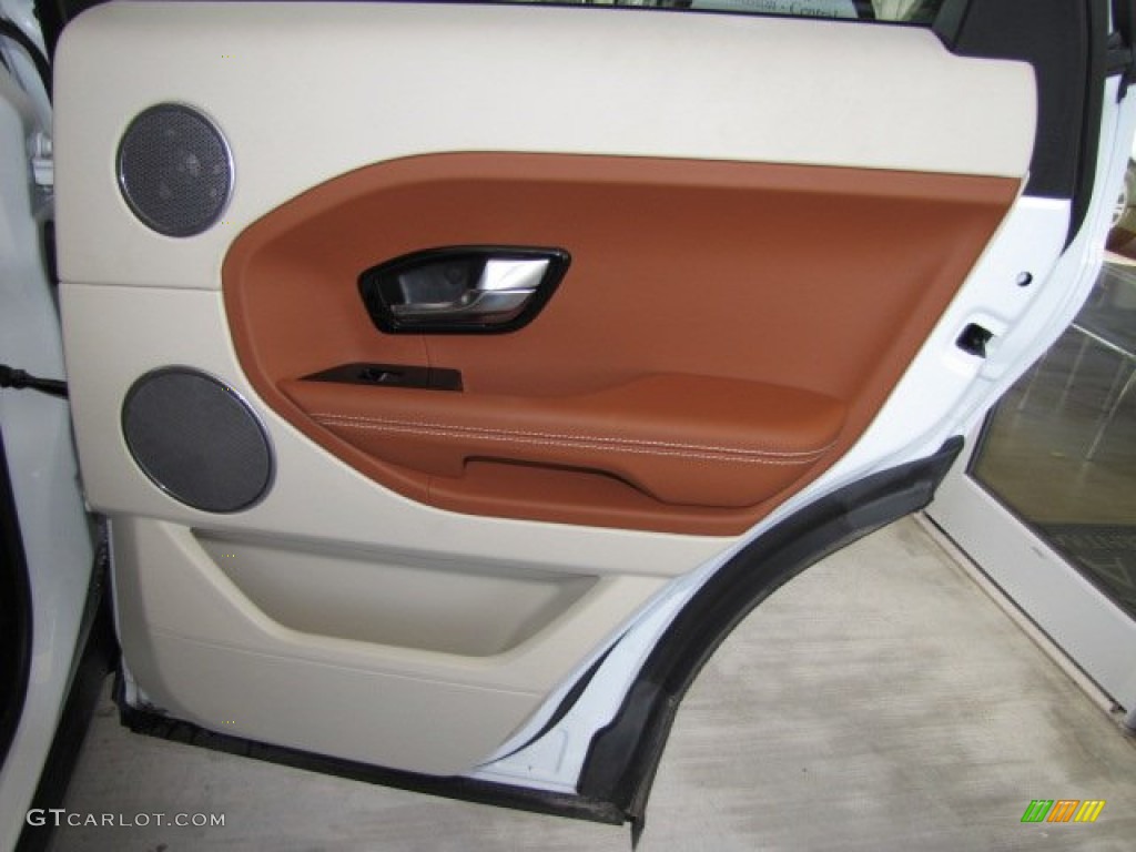 2012 Land Rover Range Rover Evoque Prestige Tan/Ivory/Espresso Door Panel Photo #78509817