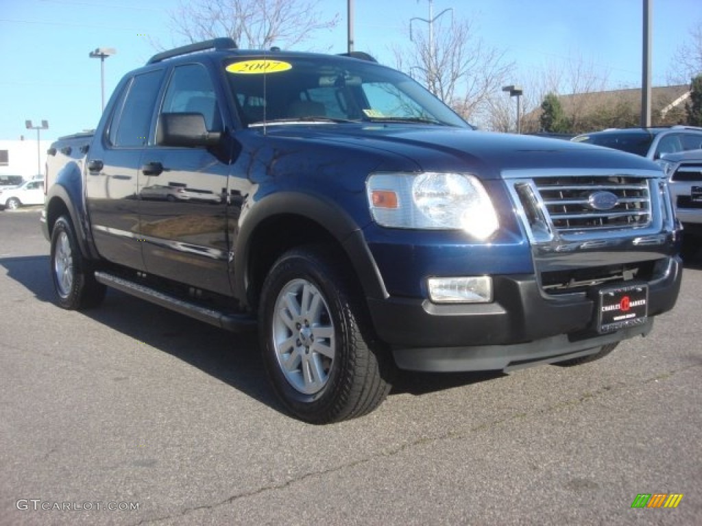 2007 Explorer Sport Trac XLT - Dark Blue Pearl Metallic / Light Stone photo #1