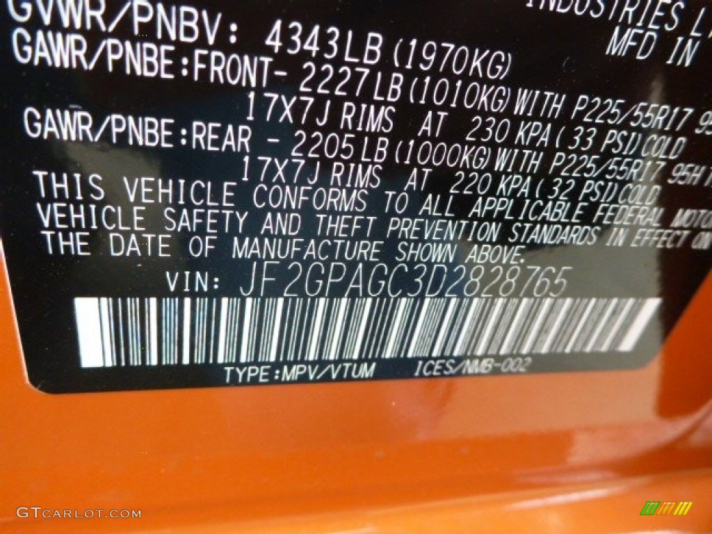 2013 XV Crosstrek 2.0 Limited - Tangerine Orange Pearl / Black photo #17