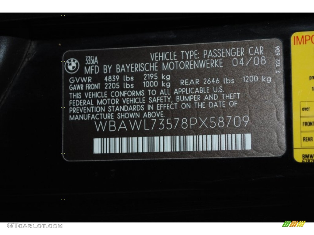 2008 3 Series 335i Convertible - Black Sapphire Metallic / Black photo #35