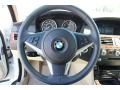 Cream Beige 2009 BMW 5 Series 535i Sedan Steering Wheel