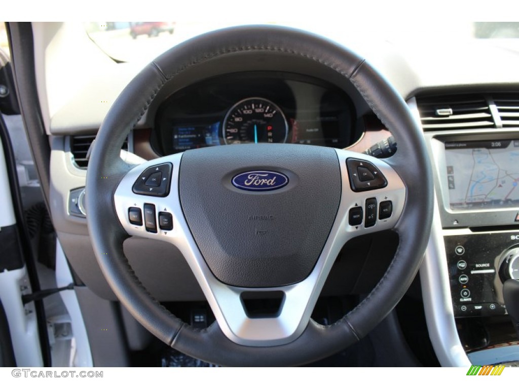 2012 Ford Edge Limited EcoBoost Medium Light Stone Steering Wheel Photo #78516236