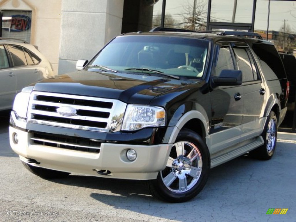 2007 Expedition EL Eddie Bauer 4x4 - Black / Camel/Grey Stone photo #1