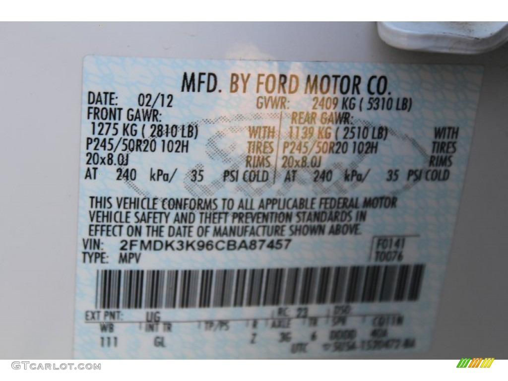 2012 Edge Limited EcoBoost - White Platinum Metallic Tri-Coat / Medium Light Stone photo #35