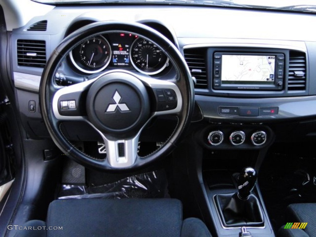 2010 Mitsubishi Lancer Evolution GSR Black Sport Fabric Dashboard Photo #78517160