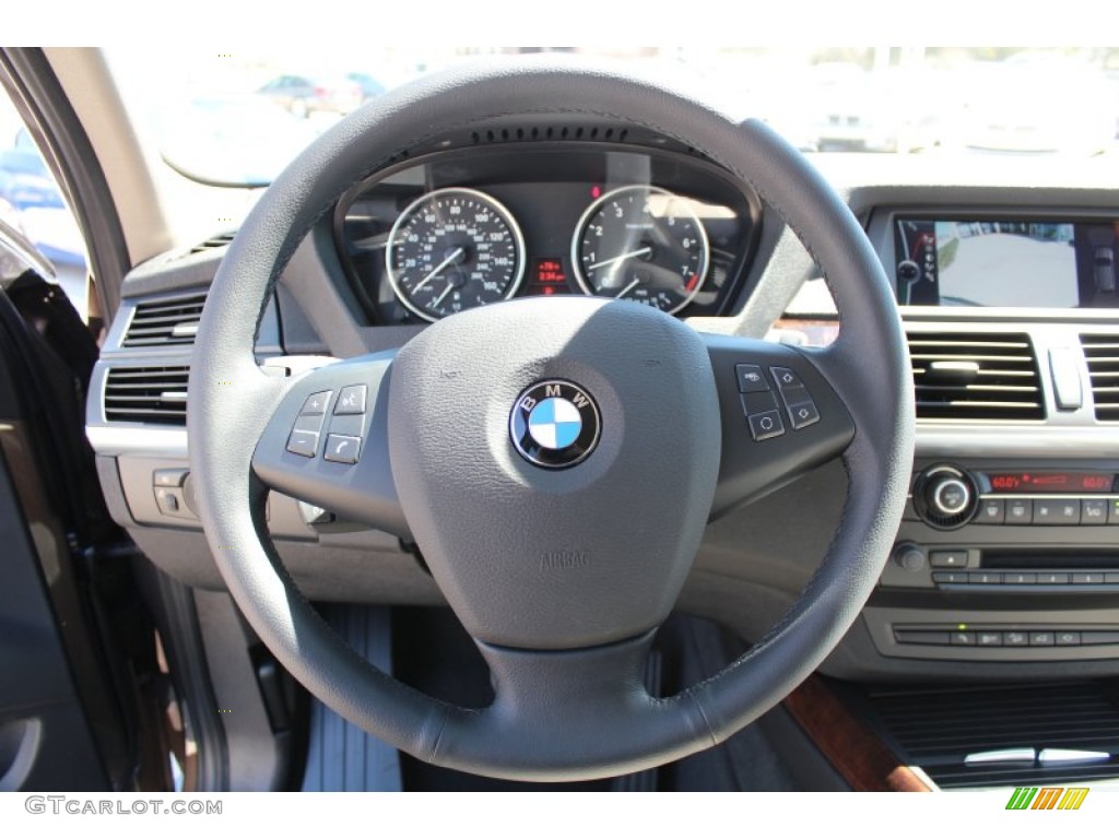 2013 BMW X5 xDrive 35i Oyster Steering Wheel Photo #78518365