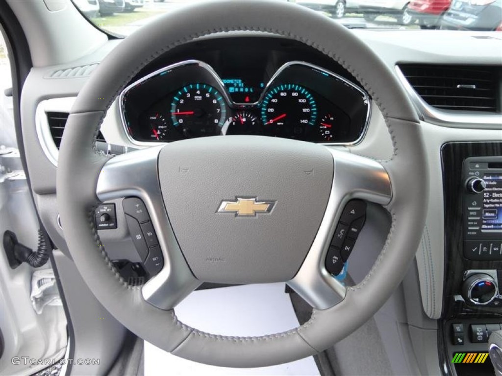 2013 Chevrolet Traverse LTZ Dark Titanium/Light Titanium Steering Wheel Photo #78519044